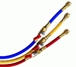 Charging Hoses (1/4&quot;SAE) with Manual Shut Off Valve Fittings